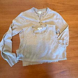 J Crew Women's Beige Sweater Cardigan Set